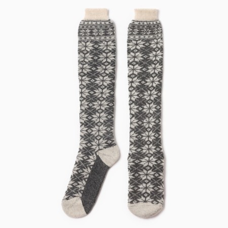 Poles of women's woolen “white snowflake”, gray color, size 23-5