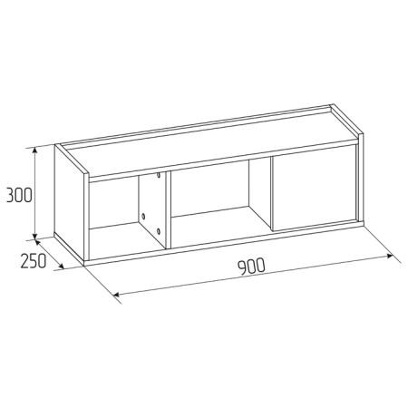 Hinged shelf "Flex 11", 900 × 250 × 300 mm, color of oak shavinigan-2