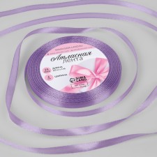 Satin tape, 6 mm × 23 ± 1 m, lilac color No. 21