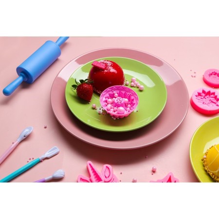Board ceramic dessert shade "pastel", d = 19 cm, green color-4