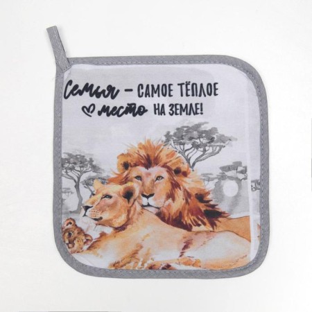 Take "Dolyana" Leo19x19cm Gabardin, 35% x/l, 65% p/e, Vatin 250g/m2-1