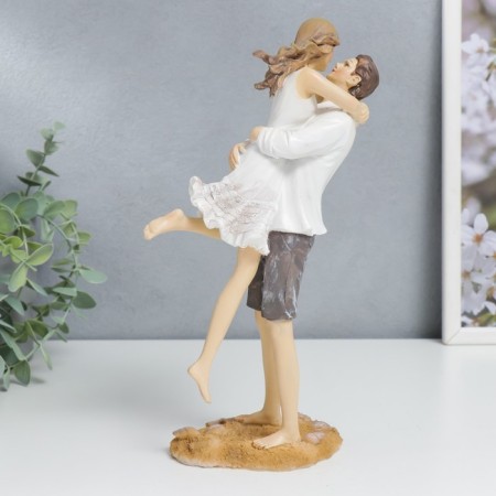 Polystone souvenir "Lovers on the sandy beach - hugs" 26x8.5x14.5 cm-3