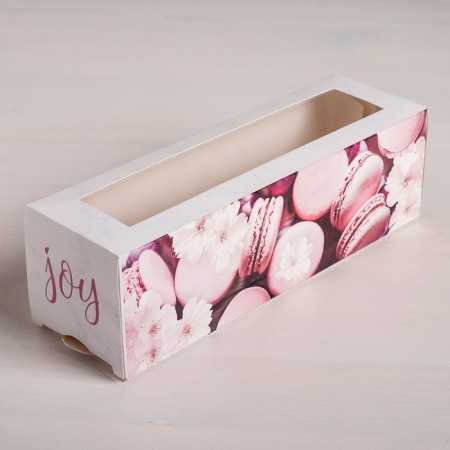 Makarun box, confectionery packaging "Sweet Time", 18 x 5.5 x 5.5 cm