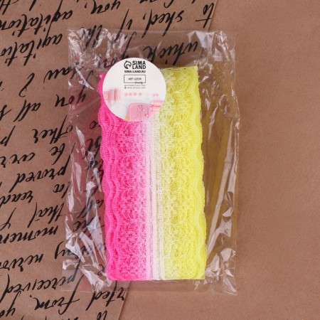 Capricon lace "Gradient", 45 mm × 10 ± 1 m, pink/yellow # 5-3