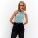 T-shirt female Minaku: Basic Line Color Green Aqua, Rr. 44