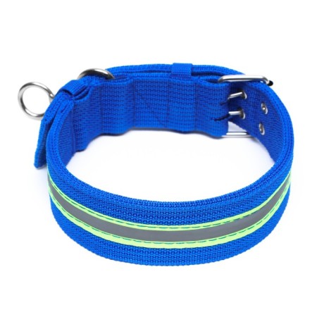The collar is a four-layer reflective with a swivel 71 x 5 cm, Osh 55-65 cm, blue-1