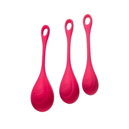 A set of vaginal balls Satiffyer yoni, silicone, red, Ø 2 cm-8