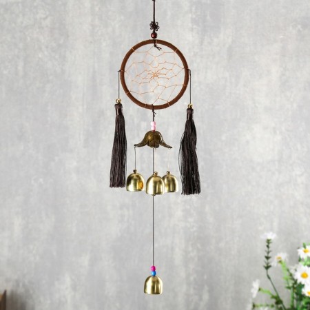 Music of winds with a catfish catfish "Circle with brushes" 4 bells d = 10 length 40 cm