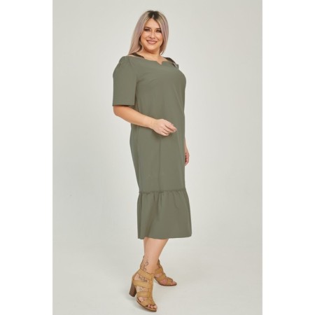 Female dress, size 56, green color-2