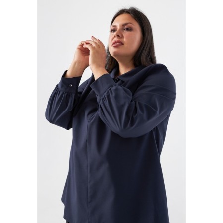 Female blouse, size 62, blue color-5