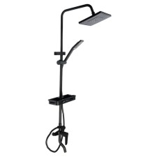The shower system Zein Z3862, mixer, tropical and hand watering can, shelf, brass, black