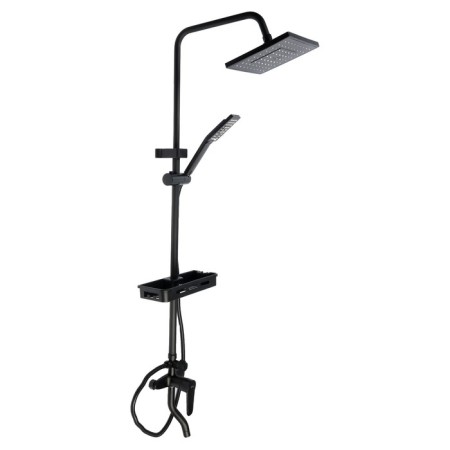The shower system Zein Z3862, mixer, tropical and hand watering can, shelf, brass, black