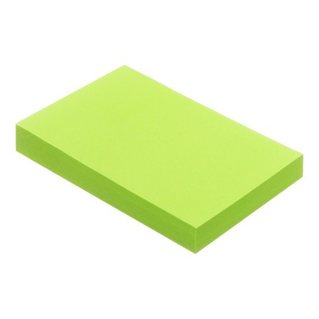 Block with a sticky edge of 51 mm x 76 mm, 100 sheets, fluorescent, green