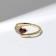 Ring Xuping drop, red-white color in gold, size 17