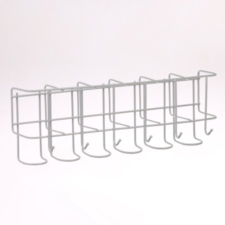 Nasten umbrella stand, with hooks, metal, 6.4 × 13 × 39 cm, white-1