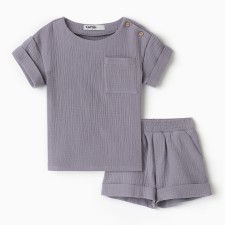 Костюм (футболка и шорты ) детский KAFTAN "Муслин", р.30 (98-104 см) серый