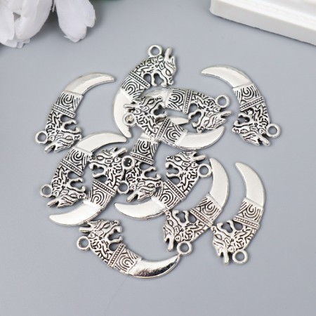 Decor for creativity Metal "Dragon Fang" silver G208B831 2.9x1.3 cm-2