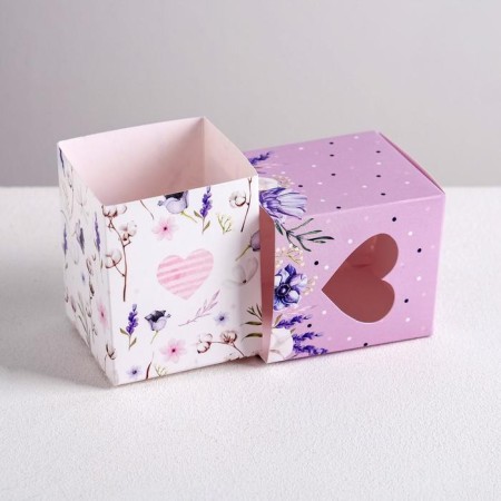 Bonbonniere box, gift packaging, “with love and tenderness”, 6 x 7 x 6 cm-3