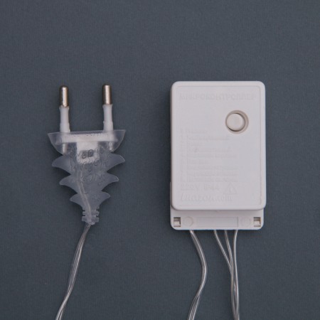 Garland “thread” 5 m with nozzles “clothespins”, IP20, transparent thread, 30 LED, white glow, 8 modes, 220 V-6