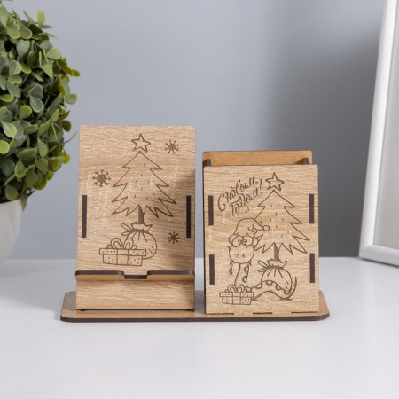 New Year's Office "Christmas tree and snake" 18x12.5x9 cm (set of 8 parts)-1