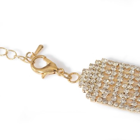 Necklace "ice", 9 rows, white color in gold, 35cm-1