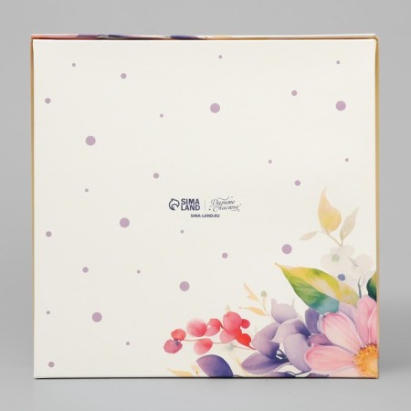 Confectionery packaging, box with lamination "Flowers", 20 x 20 x 4 cm-2