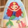 Banch hat for children with an applique of the Mermaid "Red", felt