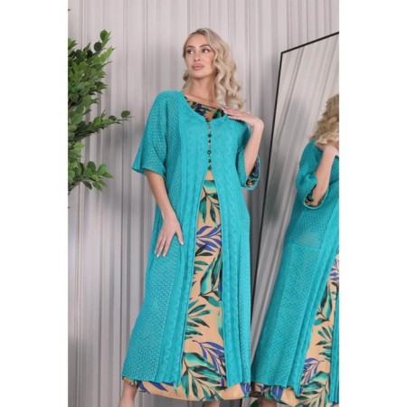 Cardigan female, size 42, green color-8