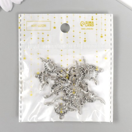 Decor for creativity Metal "Stegosavr" silver 2.6x1.2 cm-4