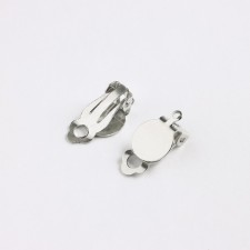 Basket for earrings-clips, 10 mm (set of 5 pairs), silver color