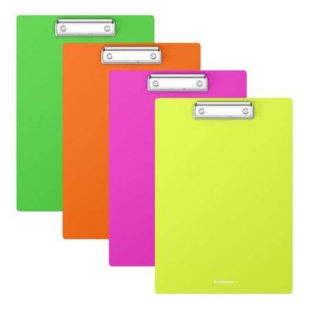 Plastic tablet with A4 clamp, 1.3mm, Erichkrause Matt Neon, mix