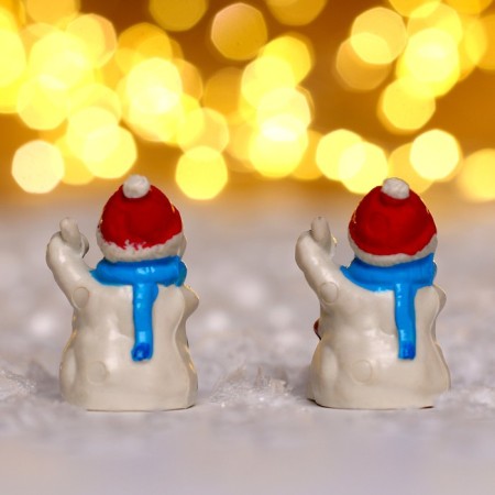 Miniature Puppet "Snowman with a broom", set 2 pcs., Size 1 pc. - 3.3 × 2 cm-2