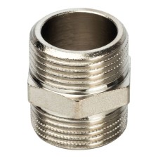 Ниппель STOUT SFT-0004-003434, 3/4", наружная/наружная резьба, никелированная латунь