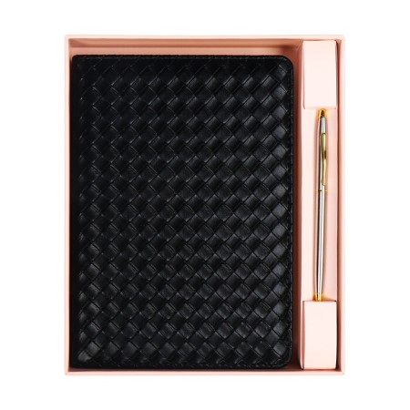 Gift Davente.clair: Diamur of Leduced A5 136 sheets, solid cover, block 70, black + ballpoint pen
