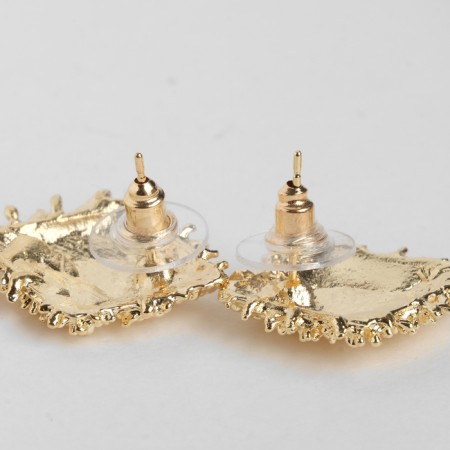 Earrings Metal "Caribbean" Rombs, Color Gold-1