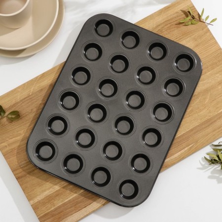 Baking form "Jacqueline. Circle ", 35 × 26 cm, 24 cells, anti -stick coating, black color-1