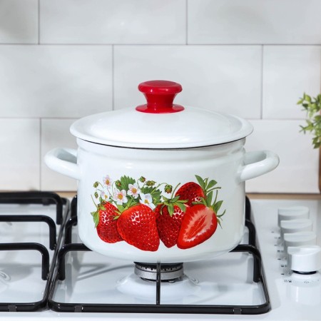 Cylindrical pan, 5 l, induction, neckline mix, white color-3