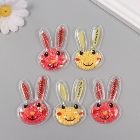 Shaker for creativity PVC "Bunny" with glitter MIX 6x4 cm