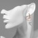 Emall earrings "Heart" stains, white-pink color in gold