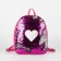 Baby backpack for a girl with sequins "Heart", a lightning department, pink color