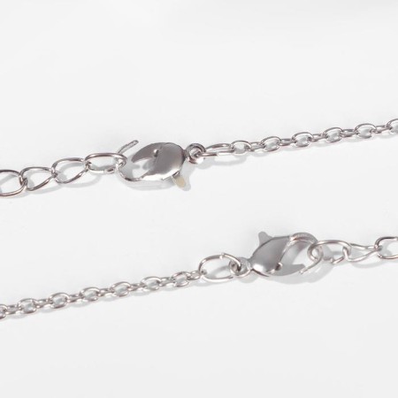Kulons "Uenubles" Cloudy Heart, pink color in silver, 45 cm-2