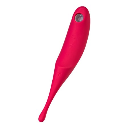 Vacuum-wave contactless stimulator of the Satiffyer Twirling Pro clitoris, silicone, red color-9