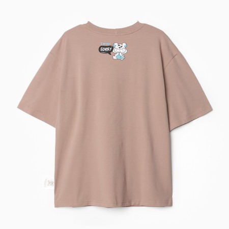 Children's Minaku T -shirt, beige color, height 134 cm-7