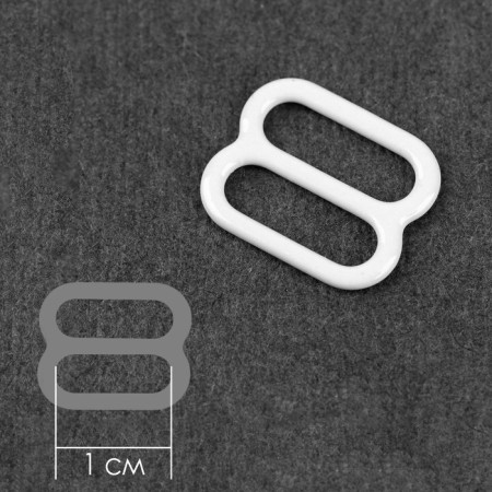 Strap regulator, metal, 10 mm, 20 pcs, white color-1