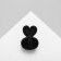 Broach "Bunny" ears in polka dots, black and white color in gold