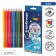 Pencils 12 colors Erichkrause Kids Space Animals, trihedral, wooden, euro suspension