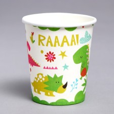 Dinosaurs paper glasses, 6 pieces in a set