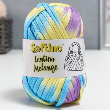 Knitted yarn 95% cotton, 5% Elastan "Lentino melange" 100 g 30 m color 6 color