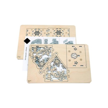 Designer Wooden "House Snowflake"-3