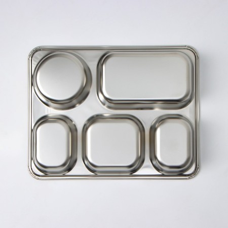 Stainless steel tray, 5 sections, 28 × 22 × 4 cm-2